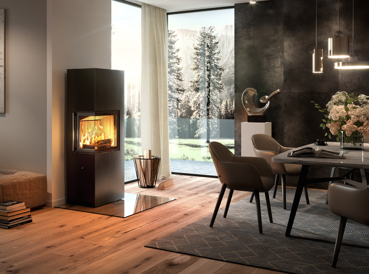 Печь Spartherm Lungo 2L/2R в интерьере