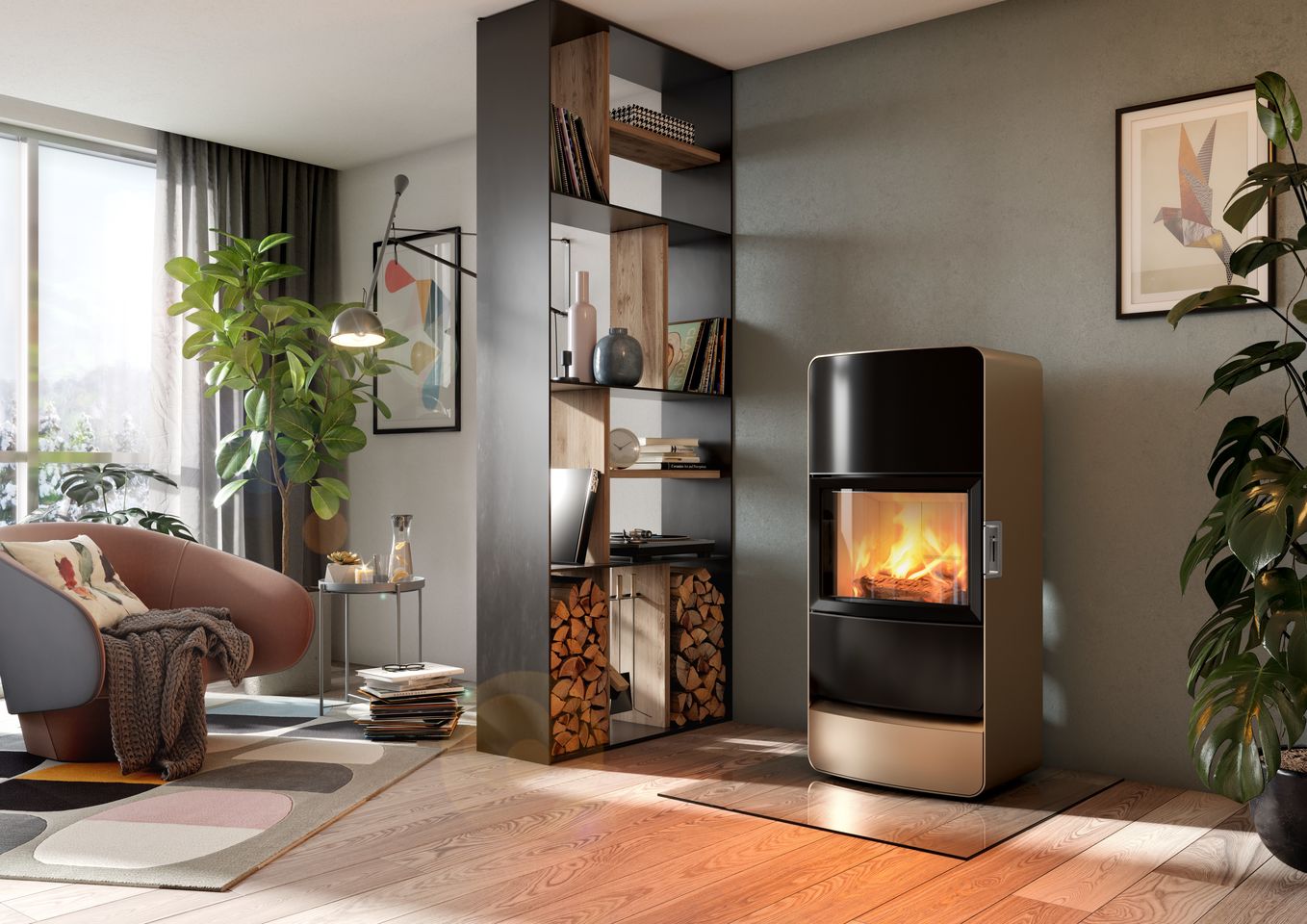 Печь Spartherm Sento в интерьере